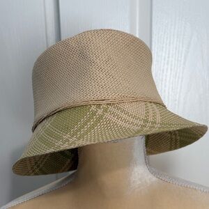 Stylish Tan and Green Bucket Hat
